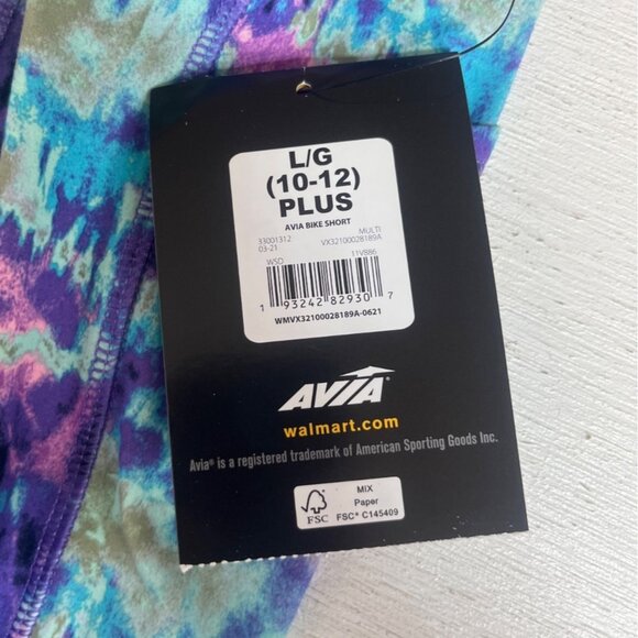 Avia Tie Dye Bike Shorts Girls Large Multicolor Purple New - Picture 8 of 10